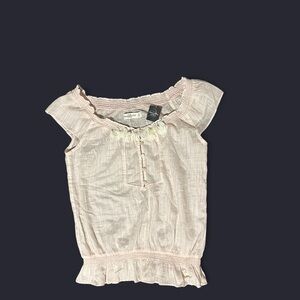 Abercrombie & Fitch Light Pink Cap Sleeve Blouse